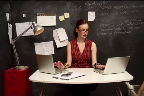 Image: Woman at a desk